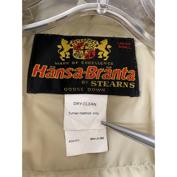 Vintage Hansa-Branta Stearns Ladies Small Faux Fur Jacket Embroider Trim Down - Picture 5 of 8